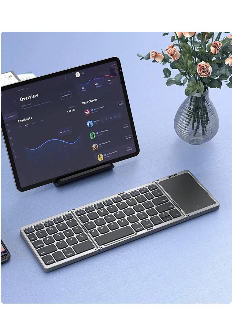 کیبورد بی‌سیم تاشو ویدوی مدل VIDVIE KB03 تاچپد دار