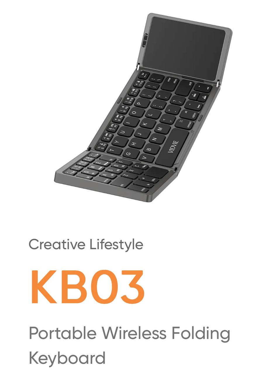 کیبورد بی‌سیم تاشو ویدوی مدل VIDVIE KB03 تاچپد دار