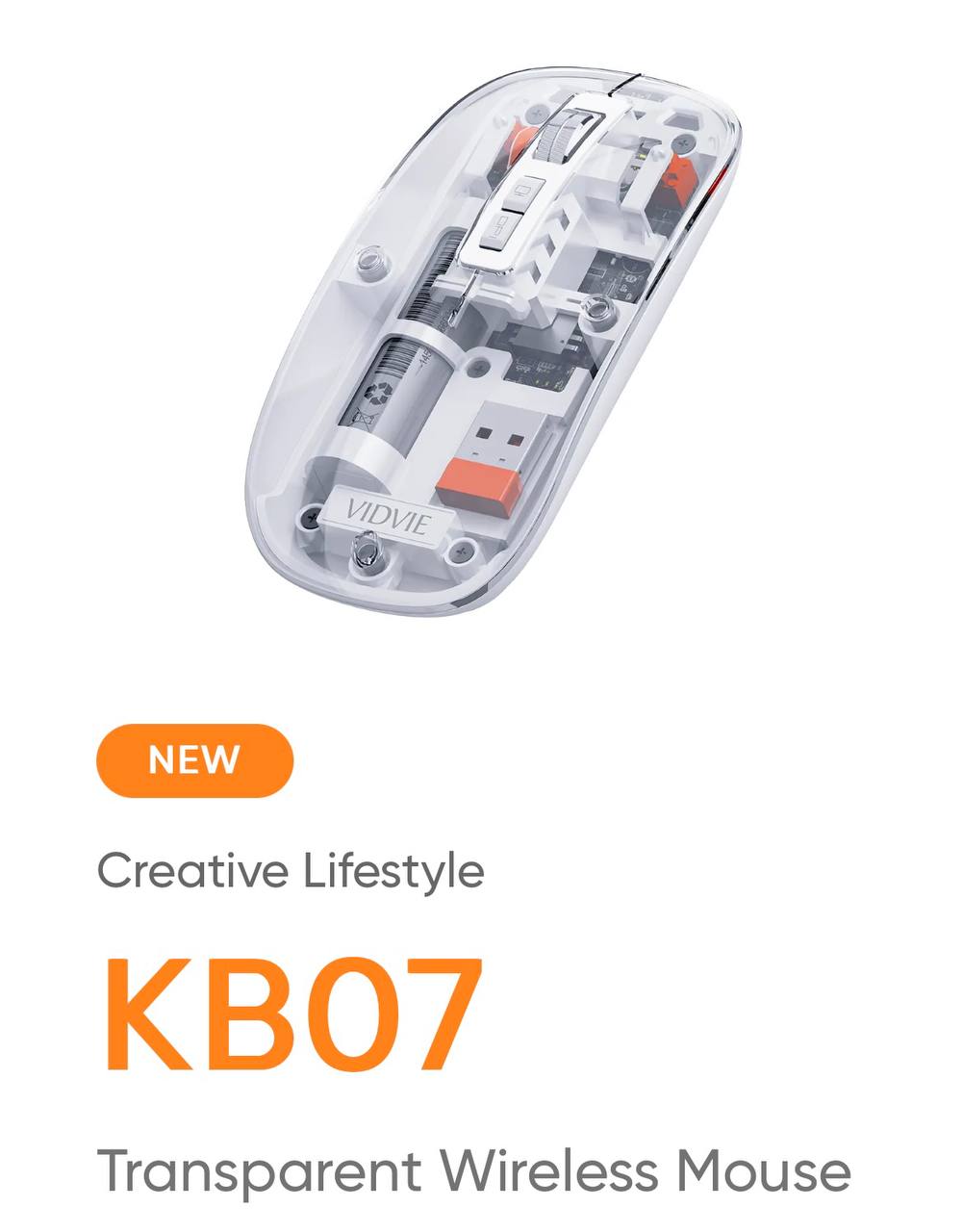 موس بی‌سیم شفاف ویدوی مدل VIDVIE KB07